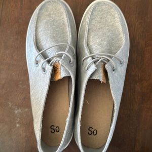Brand NEW in box SO slip on women's gray shoes